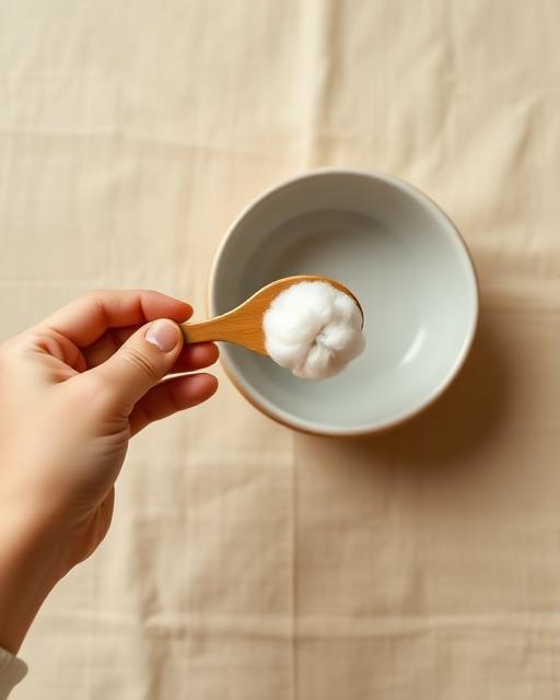 Cotton Ball Spooning — Montessori toddler activity