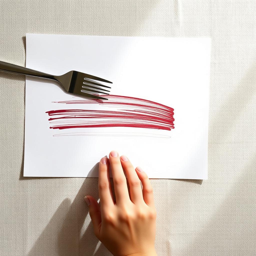 Fork Painting — Montessori toddler activity