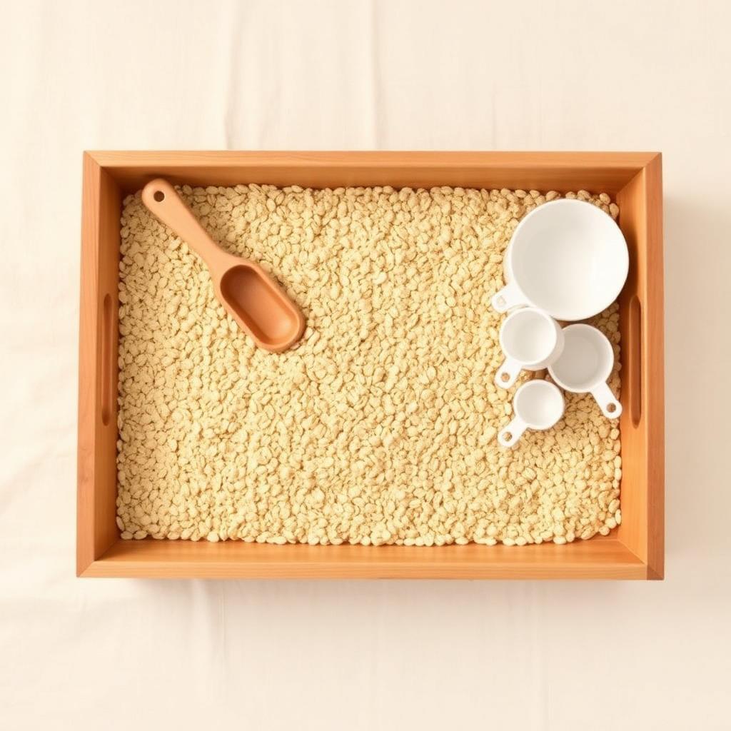 Dry Oat Sensory Bin — Montessori toddler activity