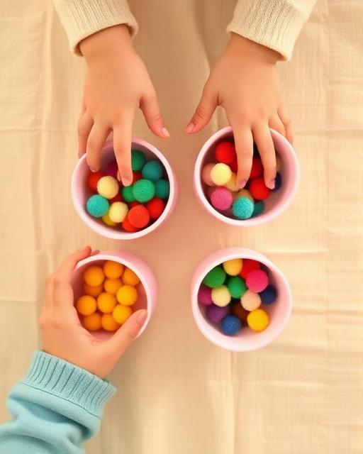 Pom Pom Sorting — Montessori toddler activity
